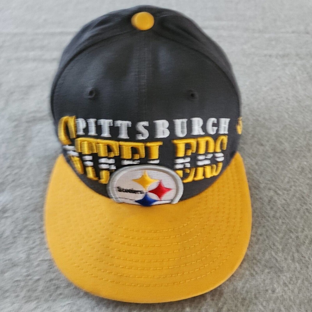 Grey & Yellow Pittsburgh Steelers Logo Trucker New Era 9 fifty Hat Snapback